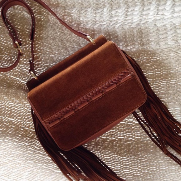 Sancia Handbags - SANCIA Suede Fringe Brigitte Handbag Crossbody Bag Chestnut Brown